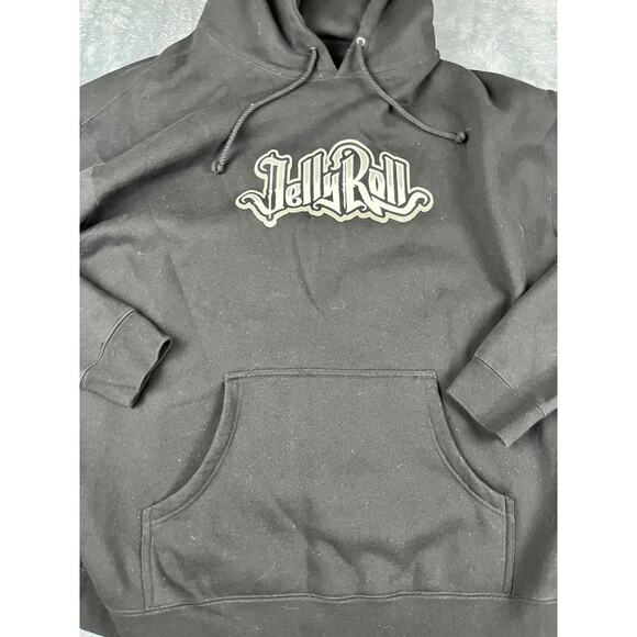 Jelly Roll Hoodie 4XL Black Skull Crown Graphic Pullover Sweatshirt Rap - Picture 8 of 9